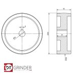 Hliníkové hnací kolo s válcem pro pásovou brusku 159x55x24 s otvorem pro nápravu 24 [mm] - Obrázek 5